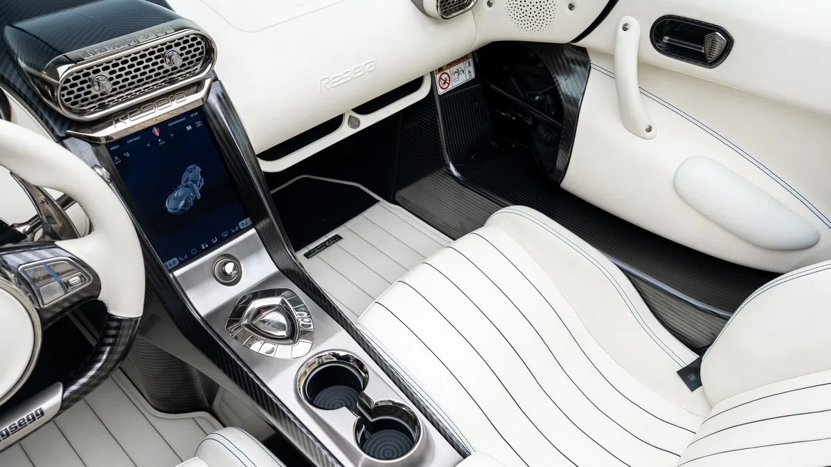 2019 Koenigsegg Regera interior, Snow Leather