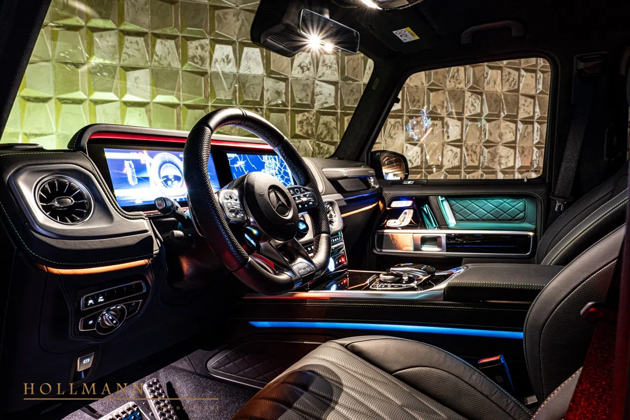 2026 G 63 AMG 6x6 interior, dashboard, Black Nappa Leather