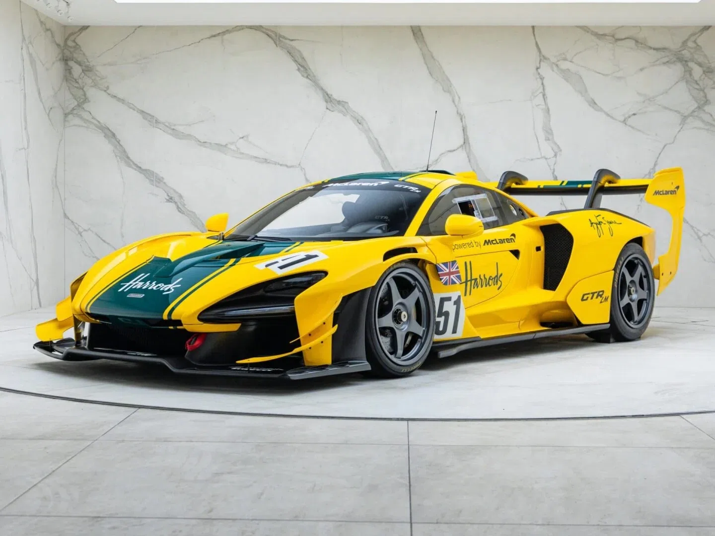 2020 McLaren Senna GTR LM for sale, exterior, Solar Yellow with Heritage Green