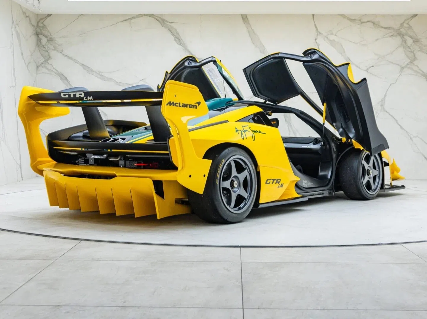 2020 McLaren Senna GTR LM for sale, exterior, Solar Yellow with Heritage Green
