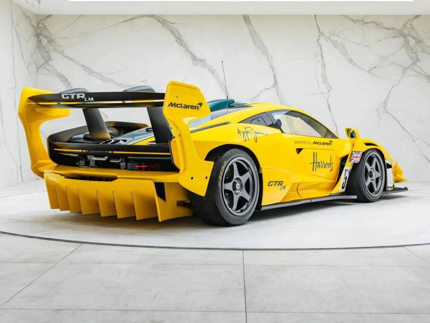 2020 McLaren Senna GTR LM for sale, exterior, Solar Yellow with Heritage Green