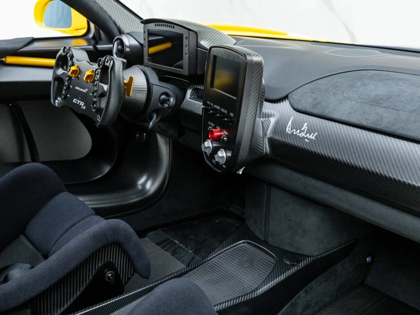 2020 McLaren Senna GTR LM interior, dashboard