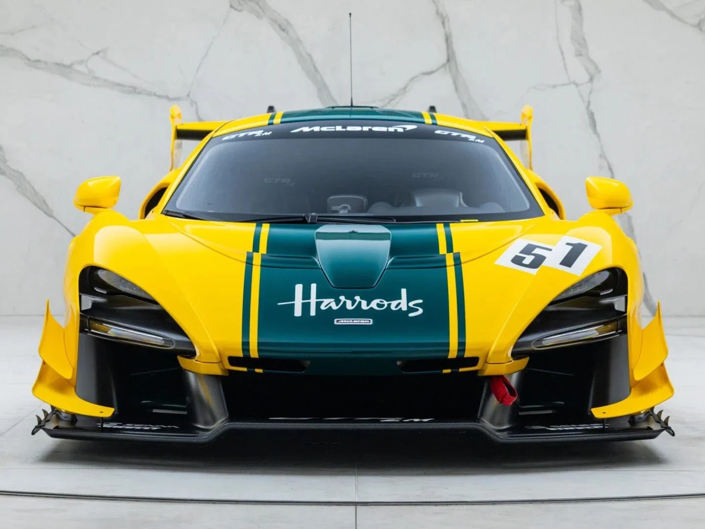 2020 McLaren Senna GTR LM for sale, exterior, Solar Yellow with Heritage Green