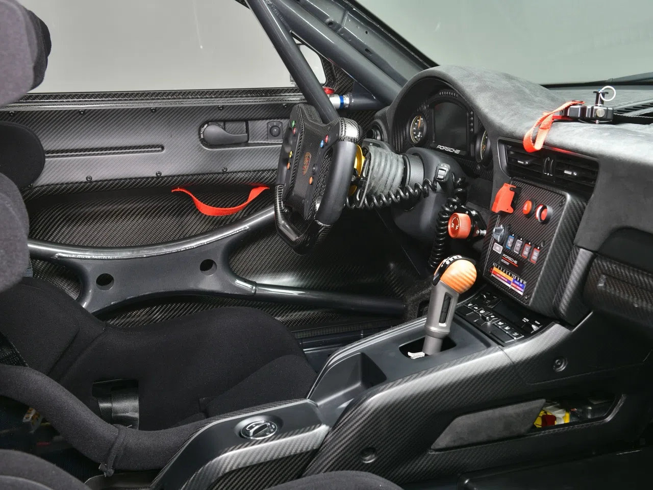 2020 Porsche 935 interior, dashboard, Black (Black Recaro seats)