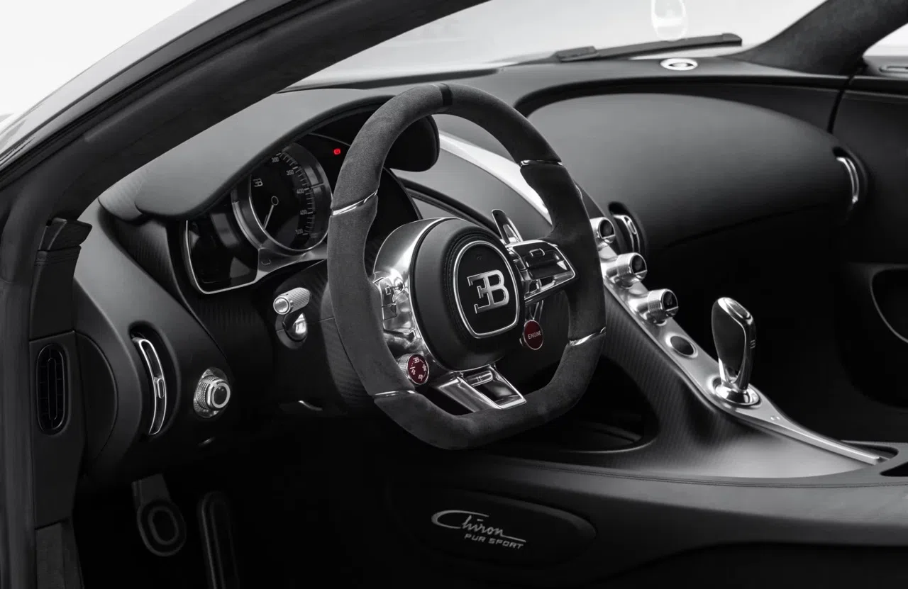 2021 Bugatti Chiron Pur Sport interior, Black finish