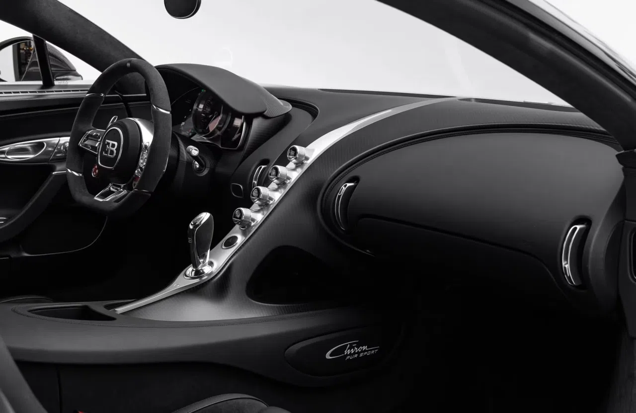 2021 Bugatti Chiron Pur Sport interior, Black finish