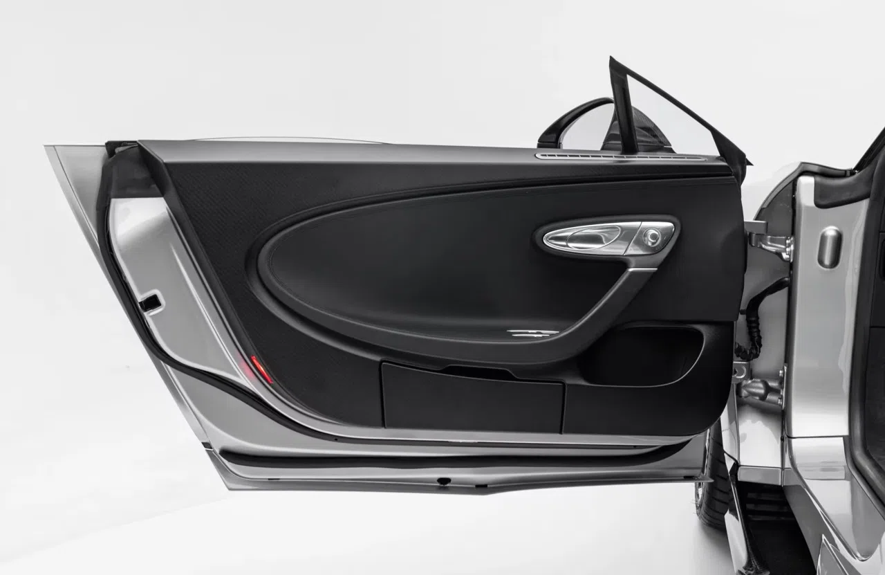 2021 Bugatti Chiron Pur Sport interior, door panel, Black finish