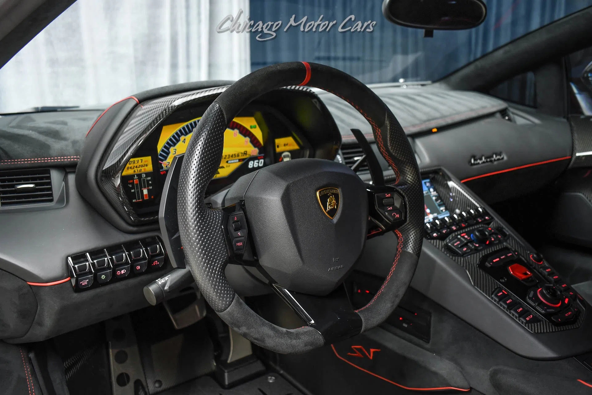 2016 Lamborghini Aventador SV interior, Nero Ade
