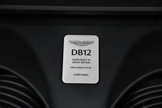 2026 Aston Martin DB12 Volante interior, door sill, Havana