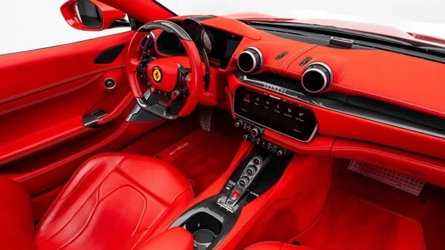 2022 Ferrari Portofino M interior, dashboard, Rosso Ferrari