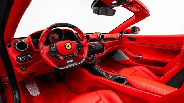2022 Ferrari Portofino M interior, dashboard, Rosso Ferrari