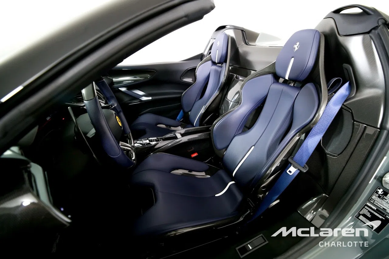 2024 Ferrari SF90 Spider interior, seats, Blu Sterling