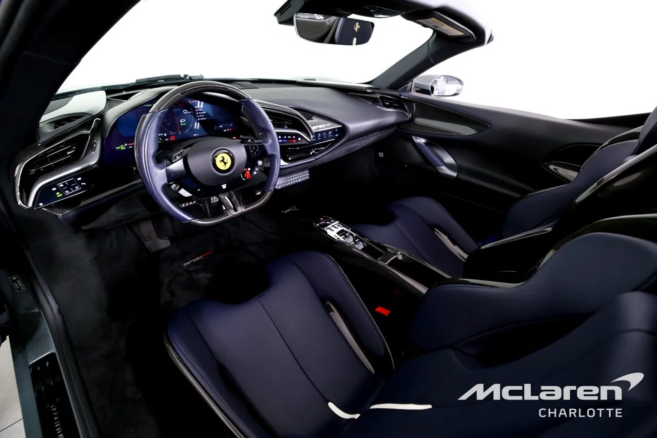 2024 Ferrari SF90 Spider interior, Blu Sterling