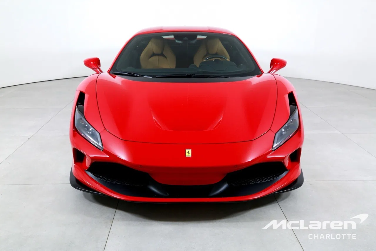 2020 Ferrari F8 Tributo for sale, front three-quarter view, Rosso Corsa