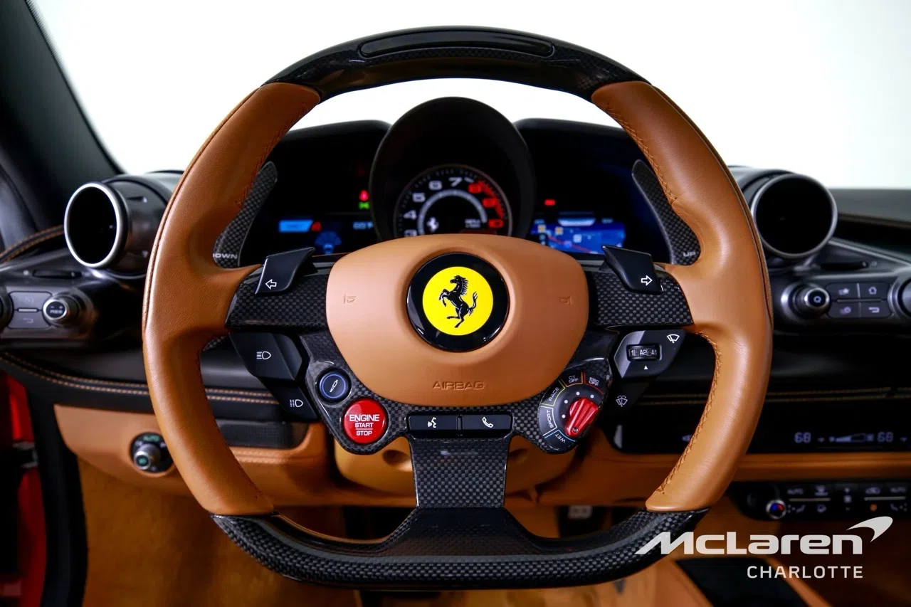 2020 Ferrari F8 Tributo interior, steering wheel, Cuoio