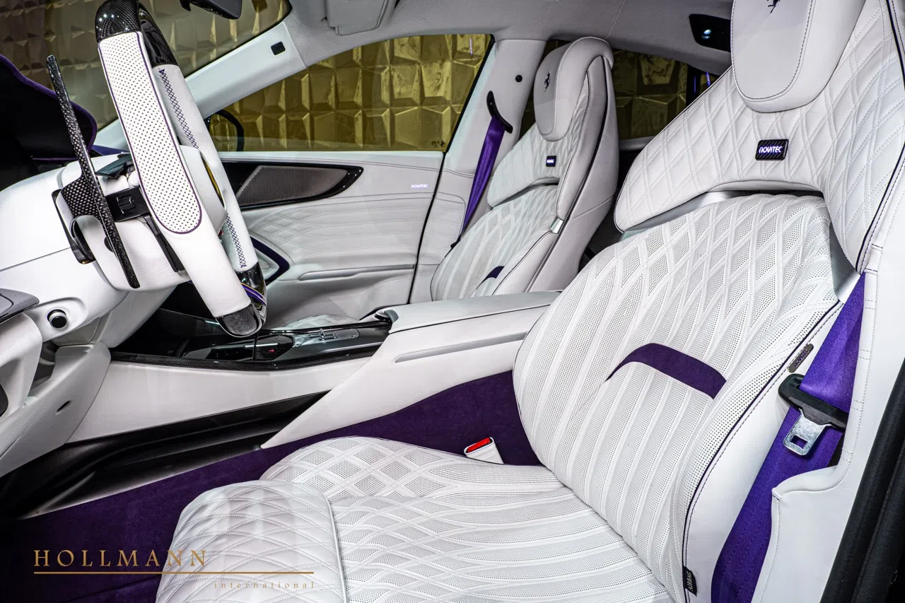 2026 Ferrari Purosangue by NOVITEC interior, seats, NOVITEC Bianco and Viola