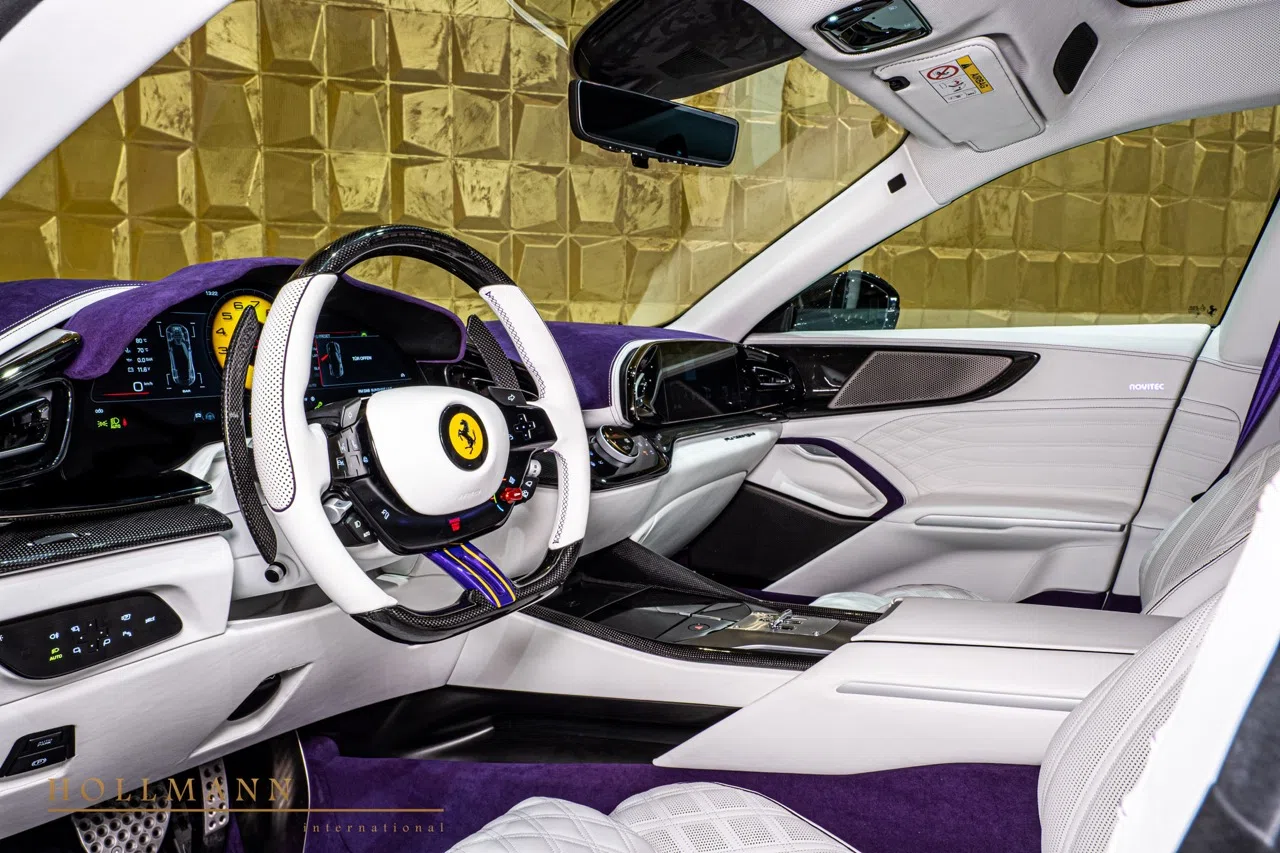 2026 Ferrari Purosangue by NOVITEC interior, dashboard, NOVITEC Bianco and Viola