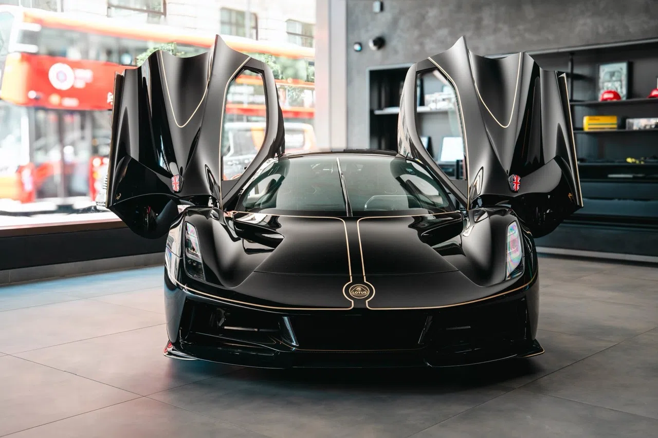 2026 Lotus Evija Fittipaldi Edition for sale, exterior, John Player Special Type 72 Livery