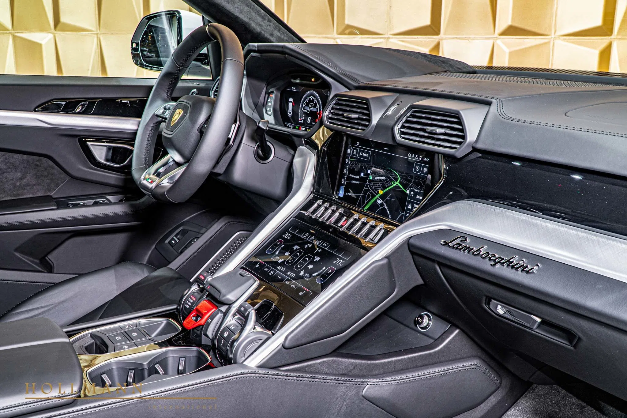 2020 Lamborghini Urus interior, dashboard, Nero Ade