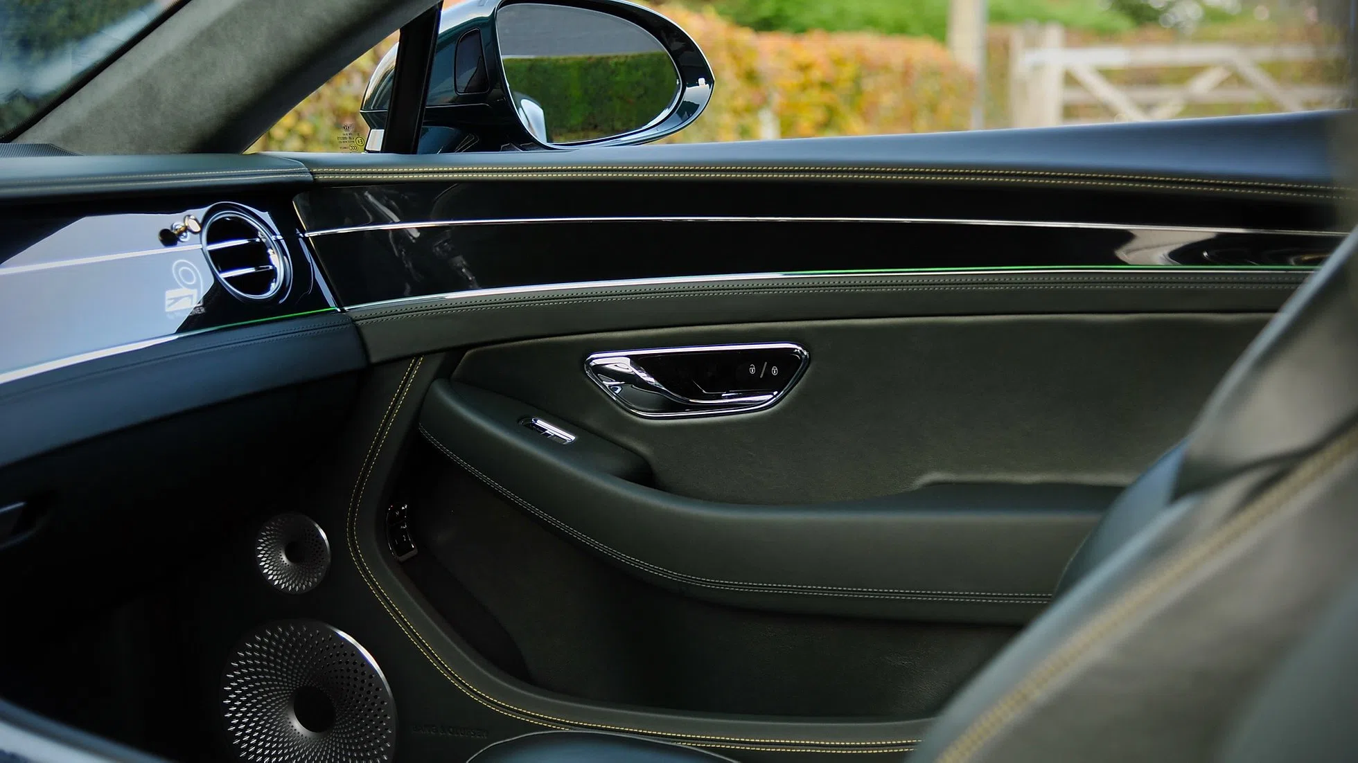 2019 Bentley Continental GT "Number 9" interior, door panel, Green