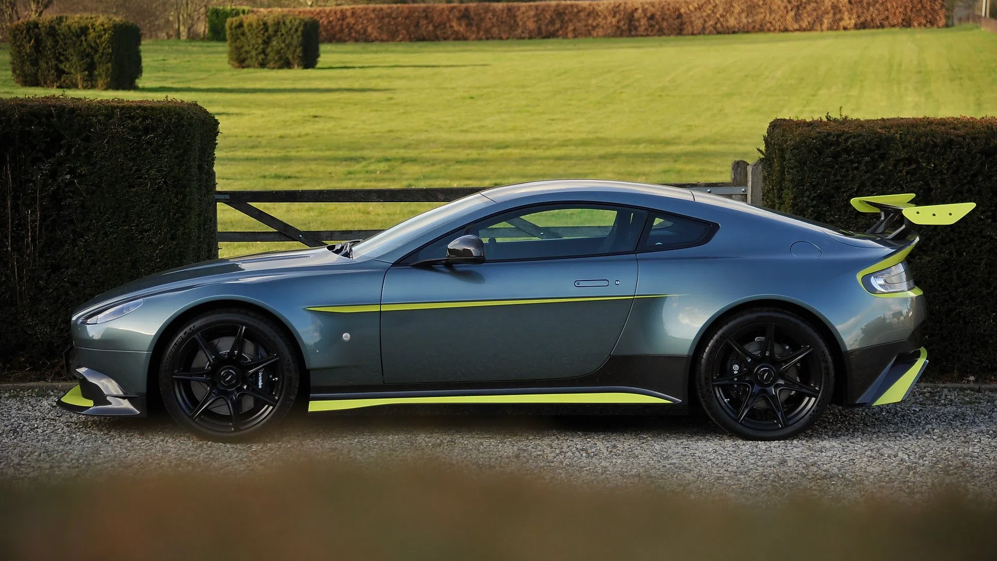2018 Aston Martin Vantage GT8 - ex.1 of 150, side profile, Stirling Green
