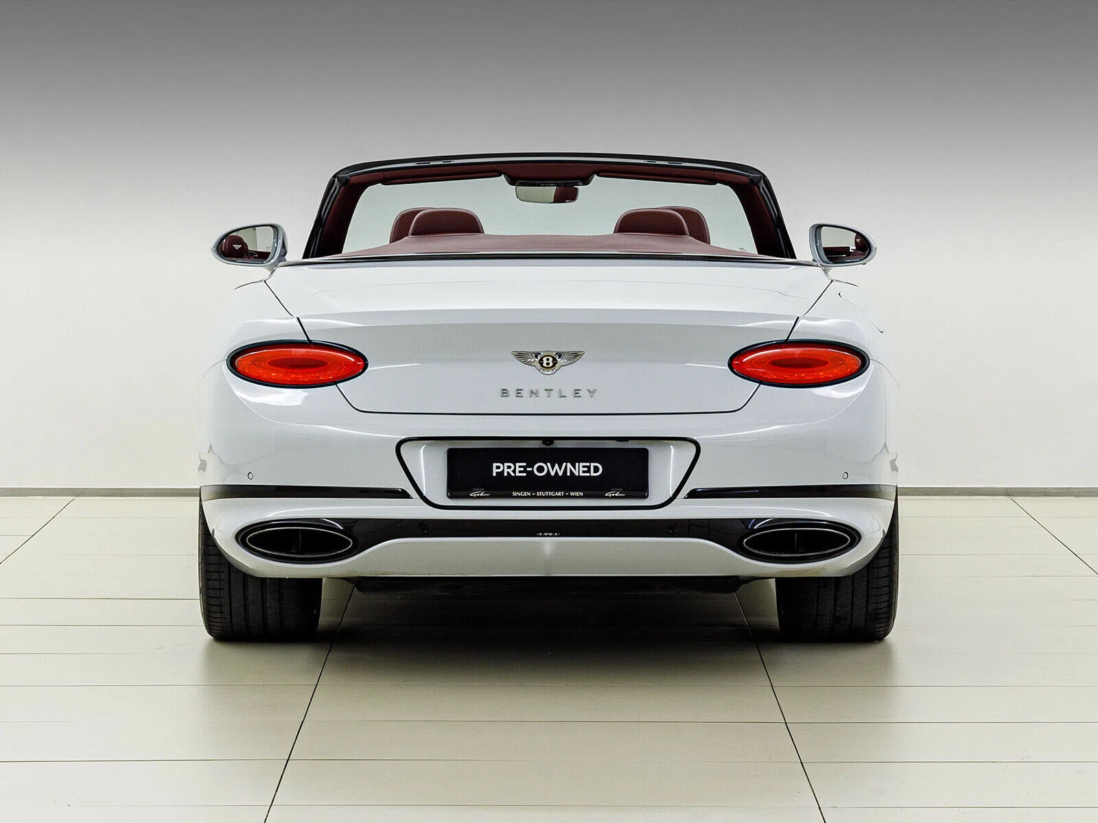 2019 Bentley Continental GTC W12 First Edition, rear three-quarter view, White
