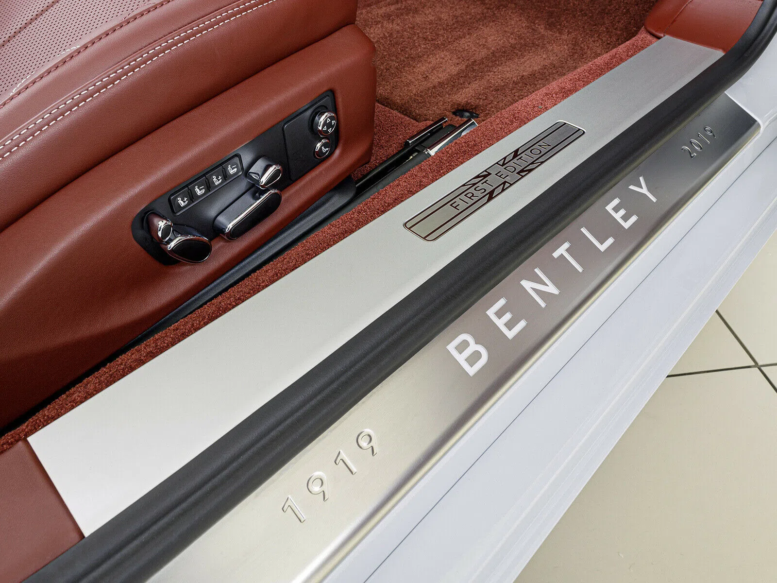 2019 Bentley Continental GTC W12 First Edition interior, door sill, Black