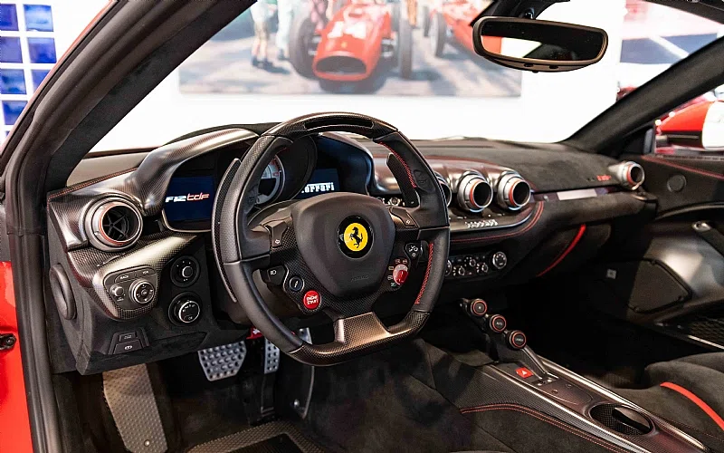 2016 Ferrari F12 TDF interior, dashboard, Black