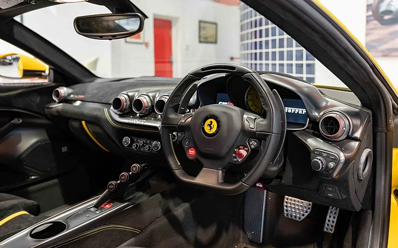2016 Ferrari F12 TDF RHD interior, dashboard, Black