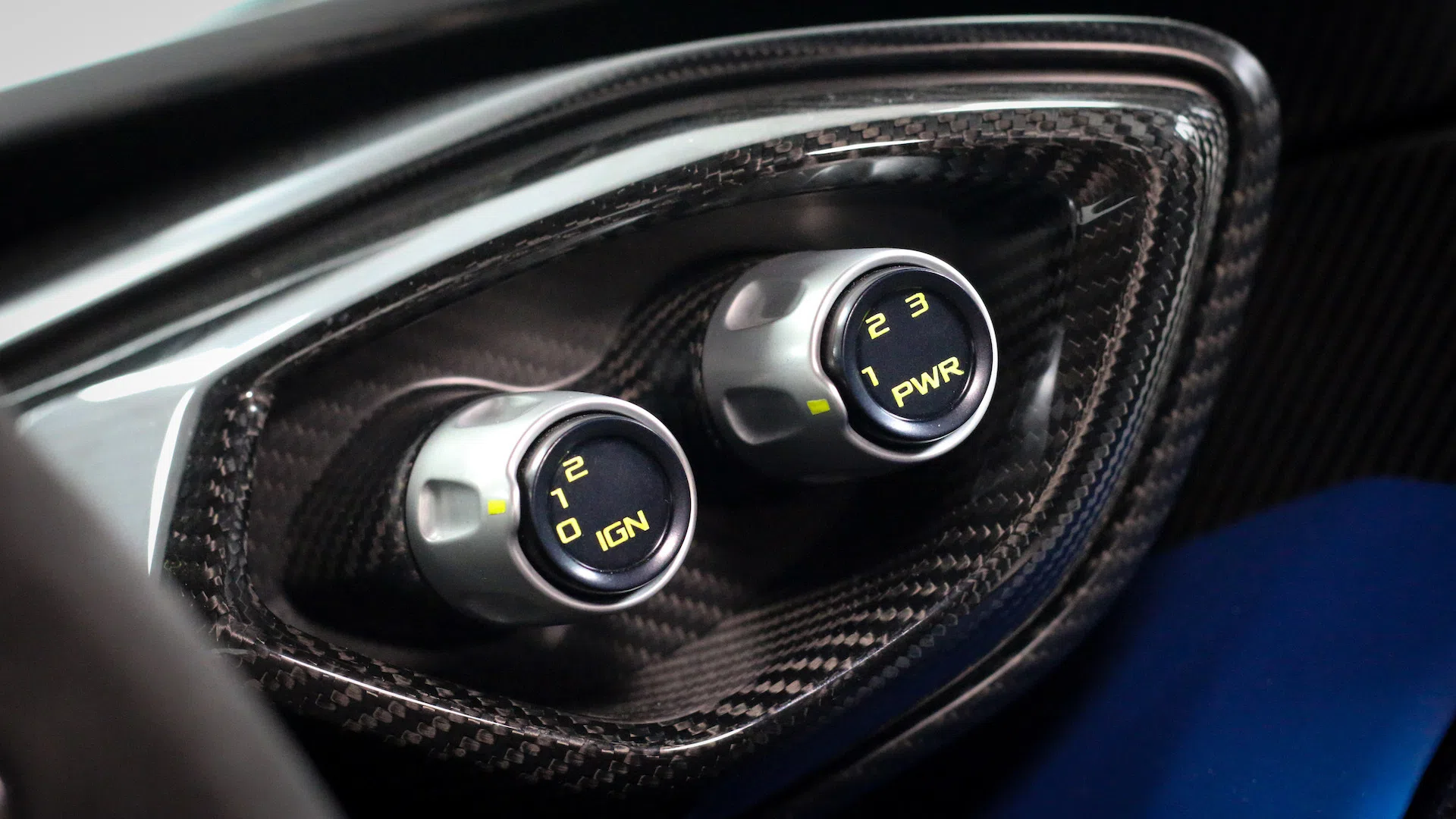 2016 Aston Martin Vulcan interior, center console, Black