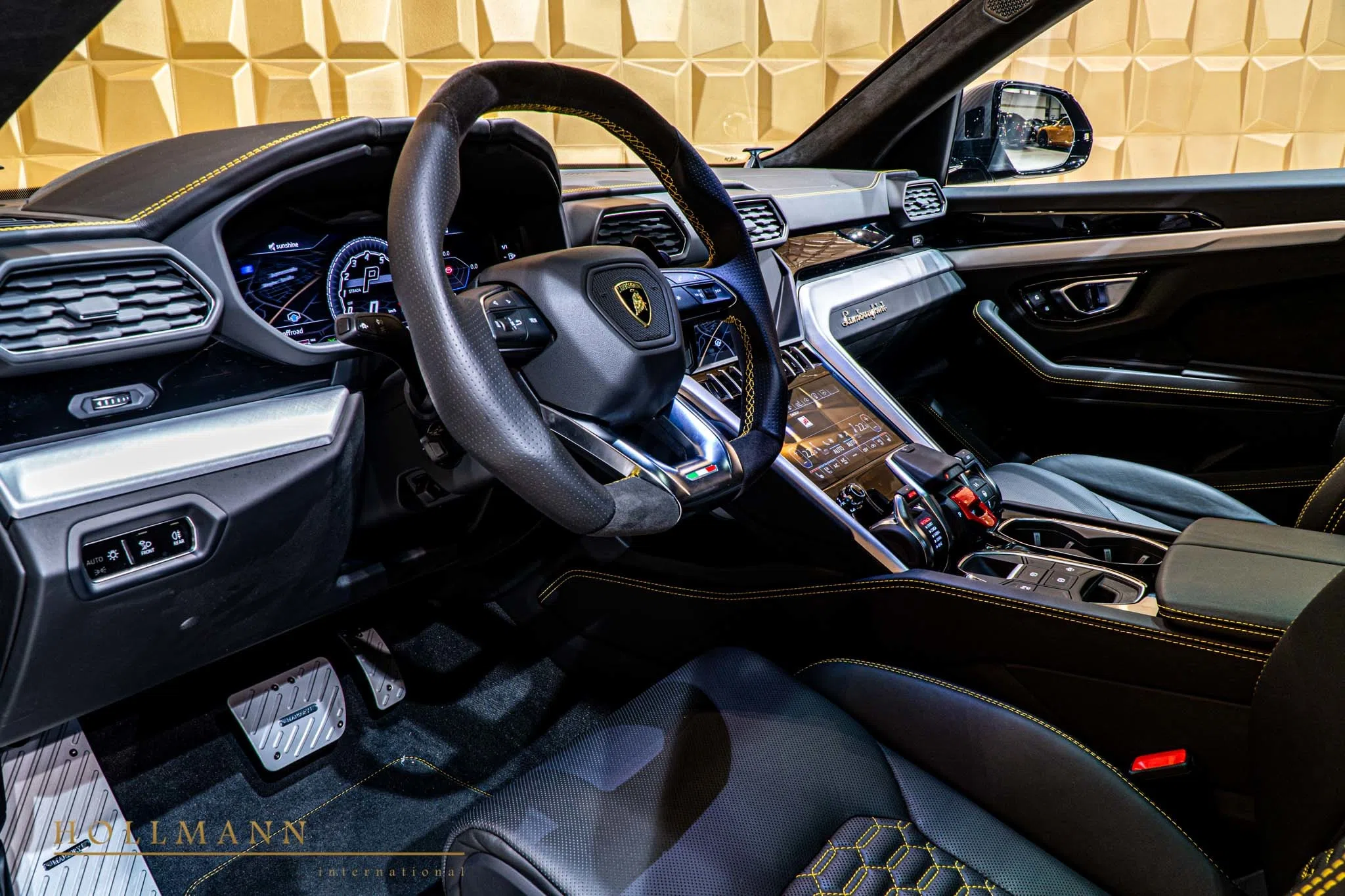 2020 Lamborghini Urus interior, dashboard, Nero Ade