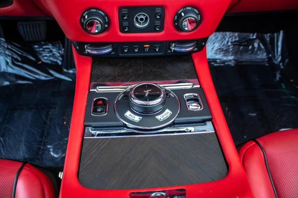 2016 Rolls-Royce Dawn interior, center console, Red Leather