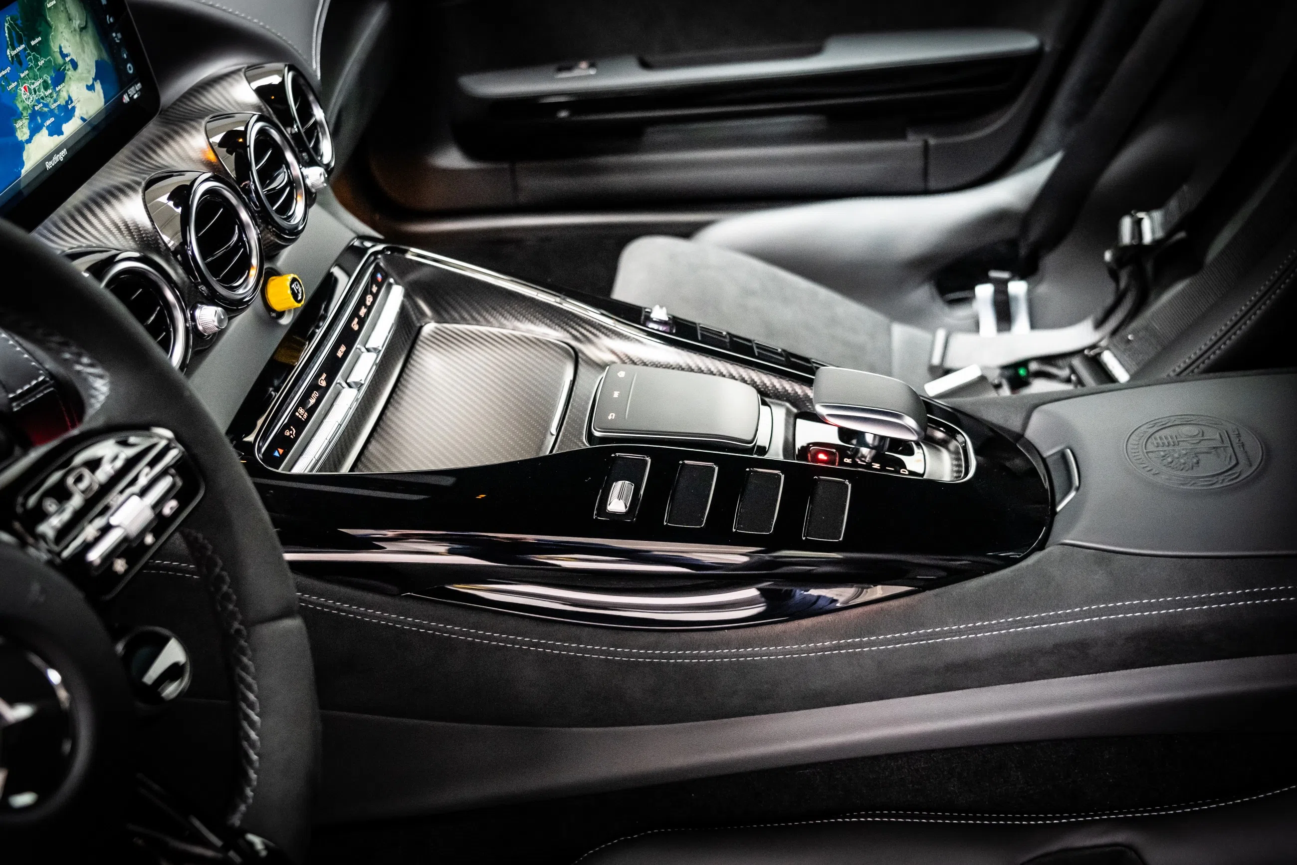 2020 Mercedes-Benz AMG GT R PRO interior, center console, Black