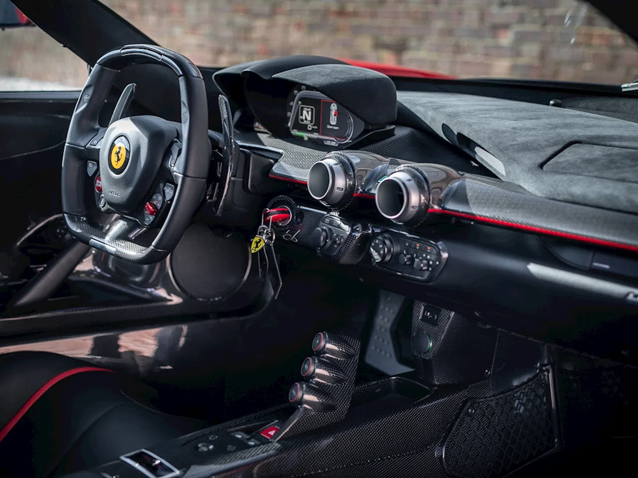 2014 Ferrari LaFerrari interior, dashboard, Nero Leather & Rosso Piping