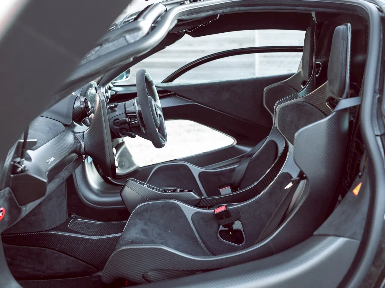 2019 McLaren Senna interior, Black Alcantara