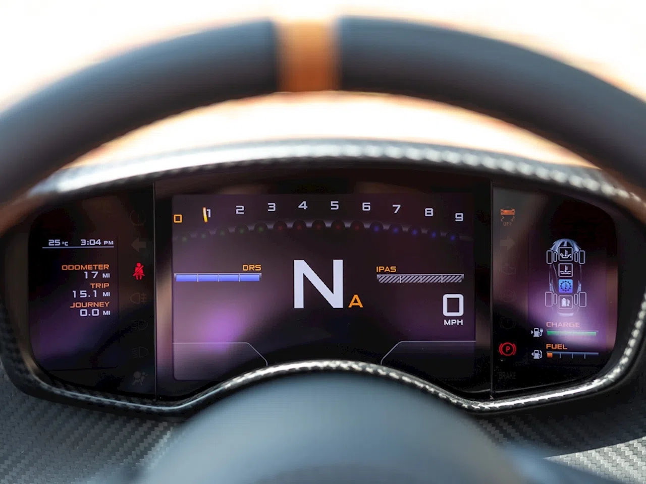 2015 McLaren P1 interior, Carbon Black Leather/Alcantara