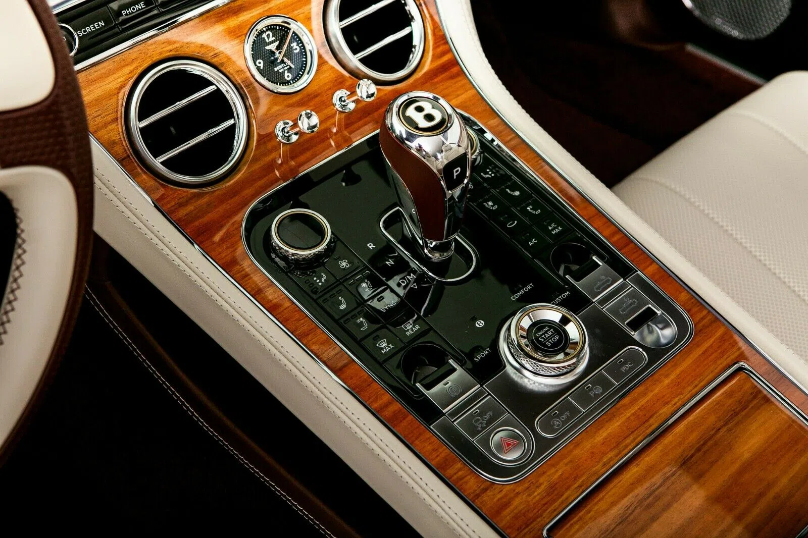 2019 Bentley Continental GTC 6.0 W12 1st Edition interior, center console, Linen