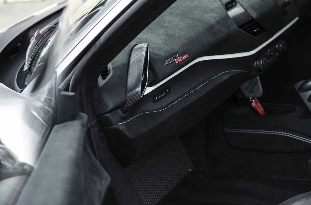 2018 Ferrari 488 Pista Coupe interior, door panel, Black