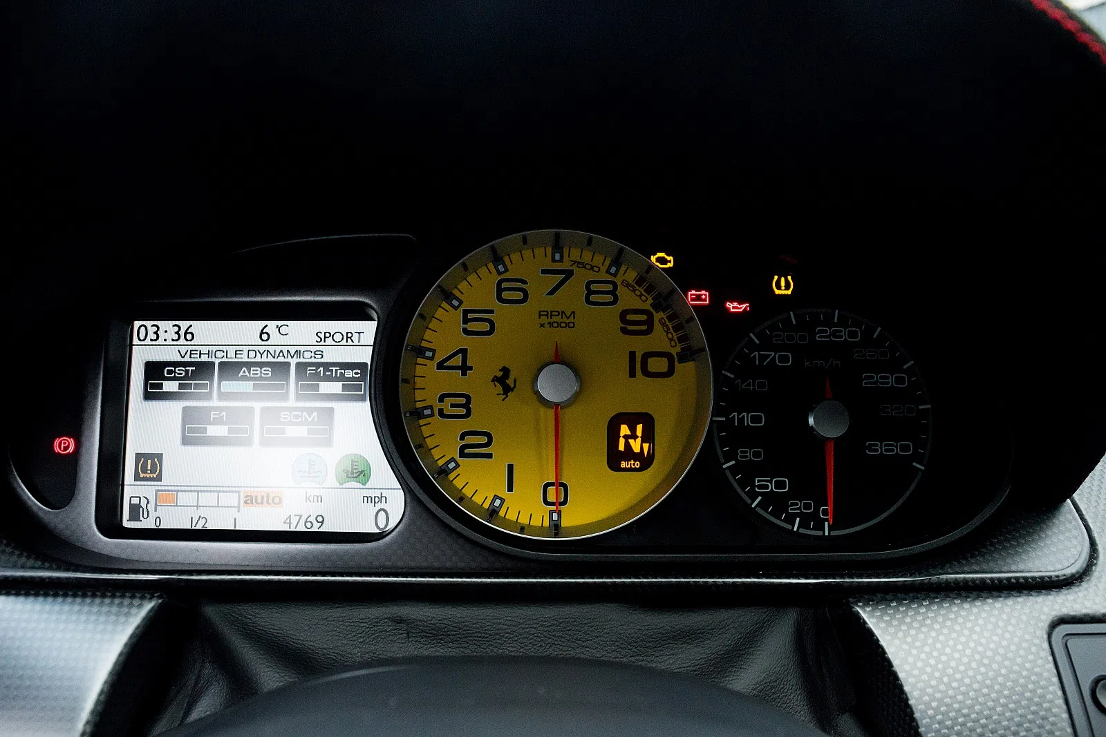 2011 Ferrari 599 GTO interior, Nero & Rosso