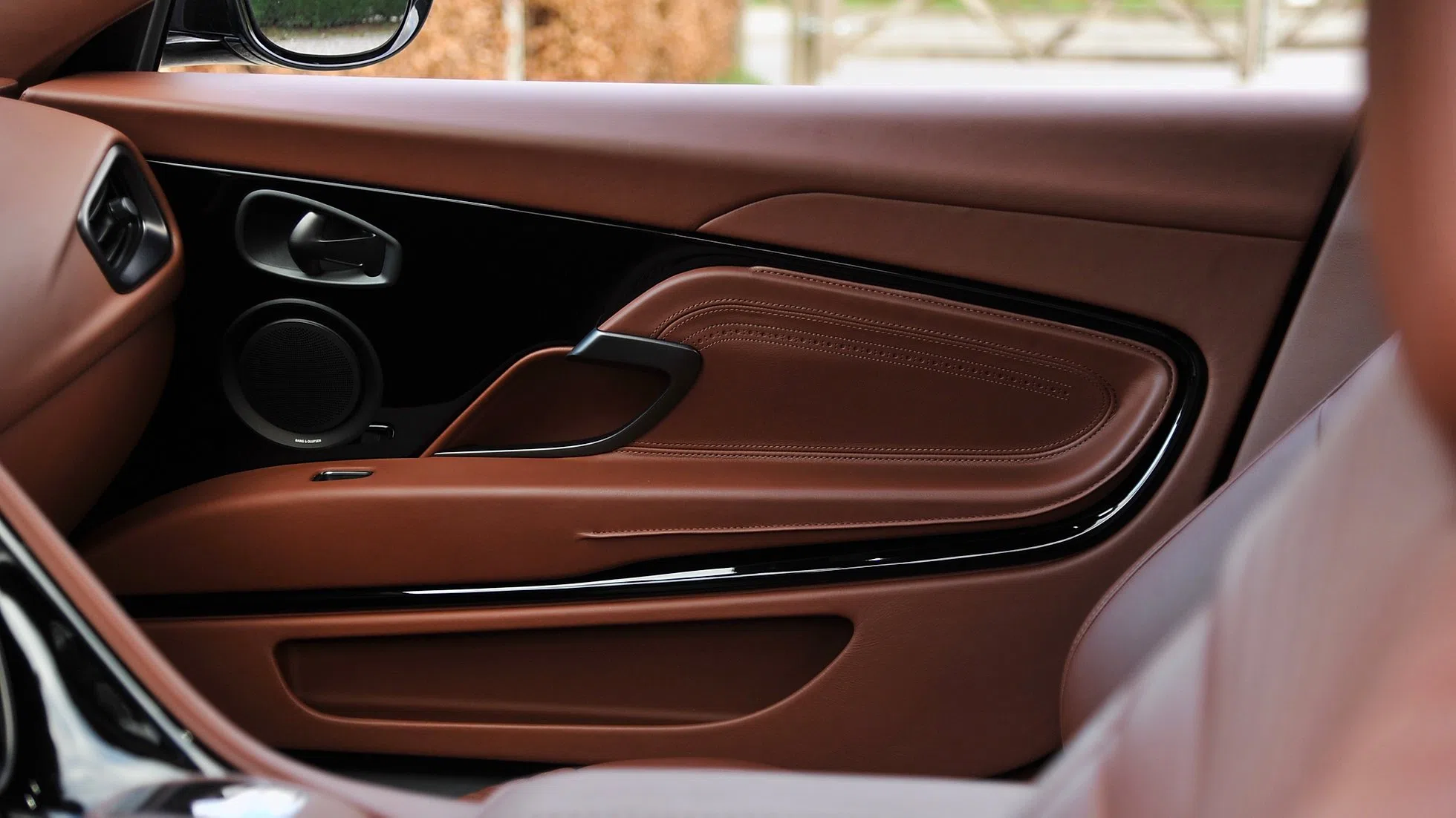 2018 Aston Martin DB11 interior, door panel, Chesnut Tan