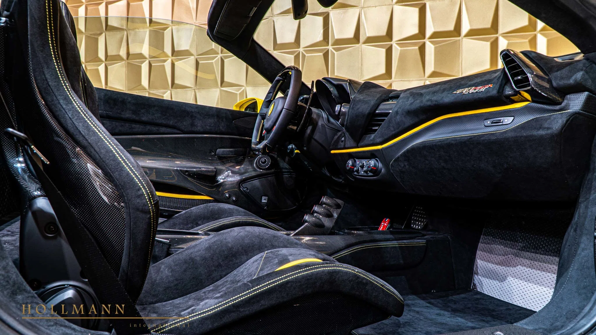 2020 Ferrari 488 Pista Spider interior, Alcantara Nero