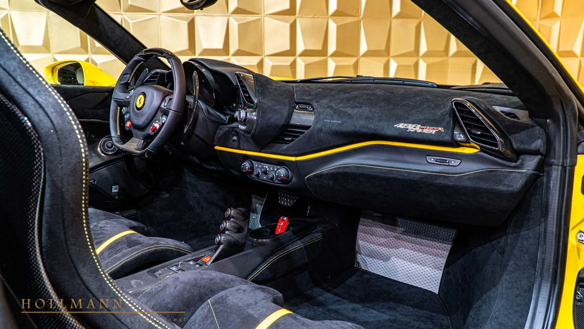2020 Ferrari 488 Pista Spider interior, Alcantara Nero