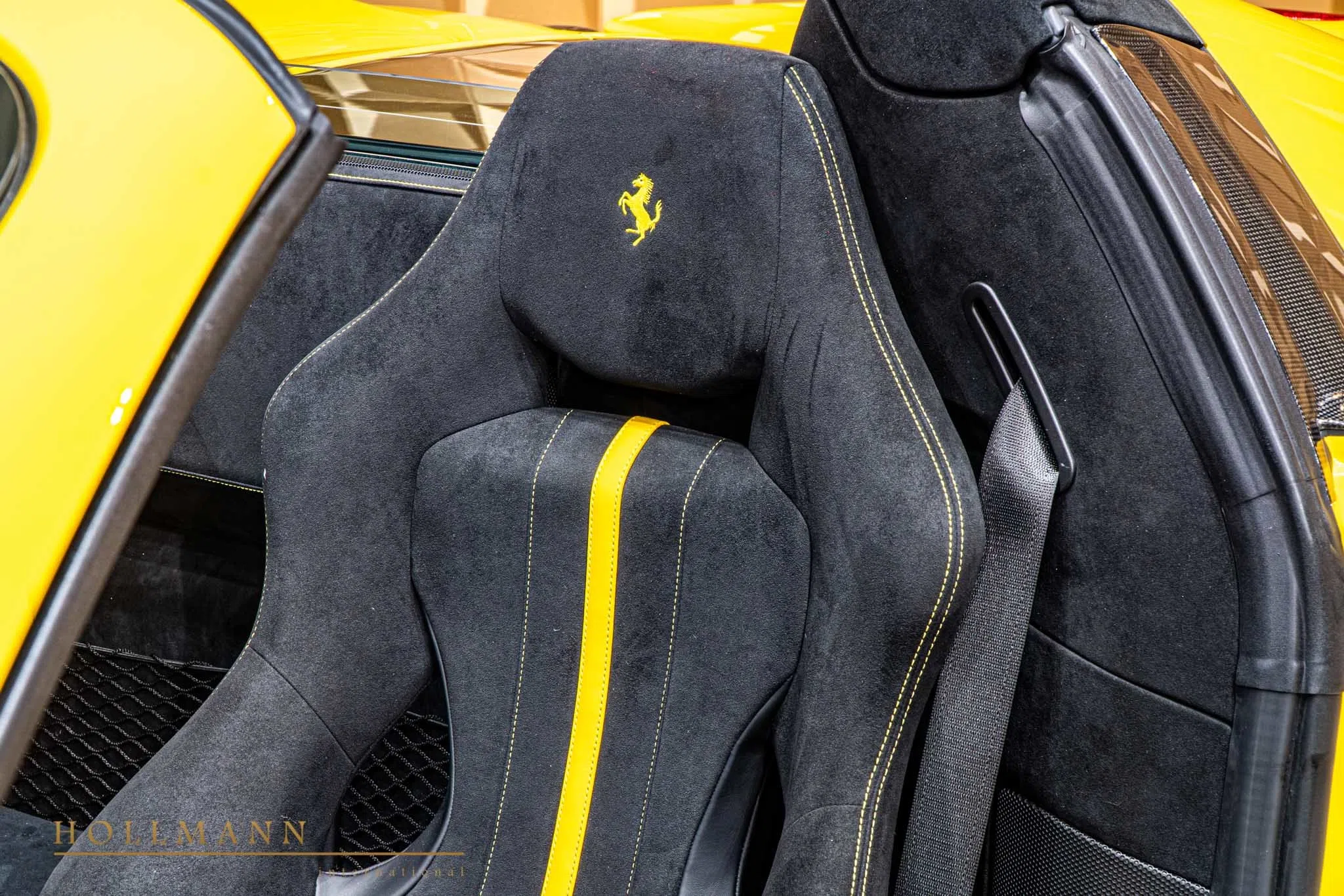 2020 Ferrari 488 Pista Spider interior, seats, Alcantara Nero