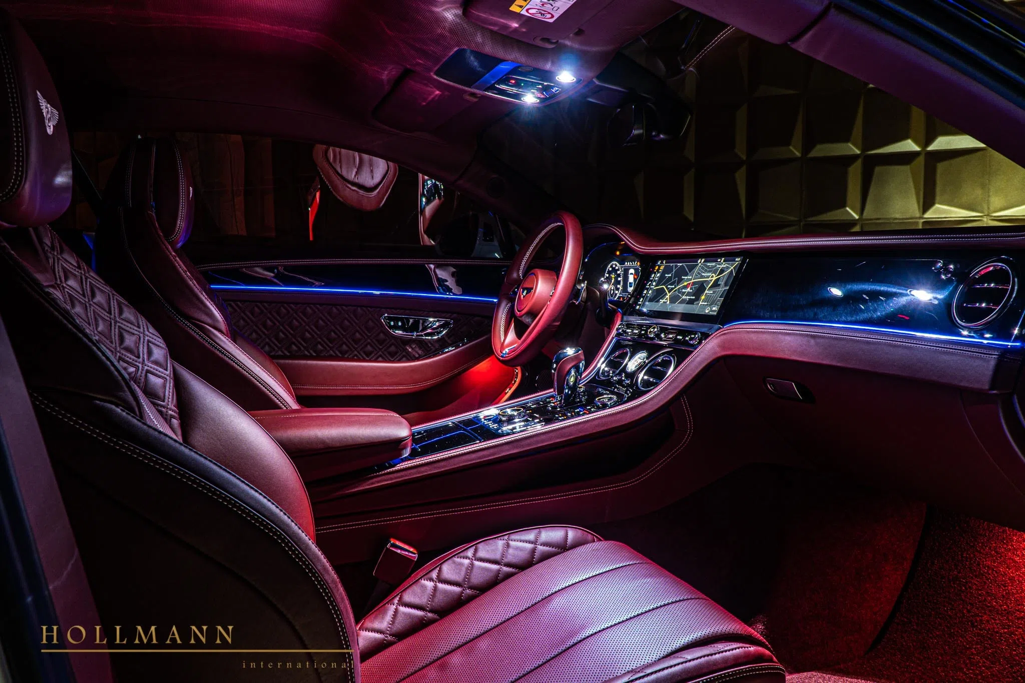 2019 Bentley Continental GT V8 interior, Cricket Ball (Red)
