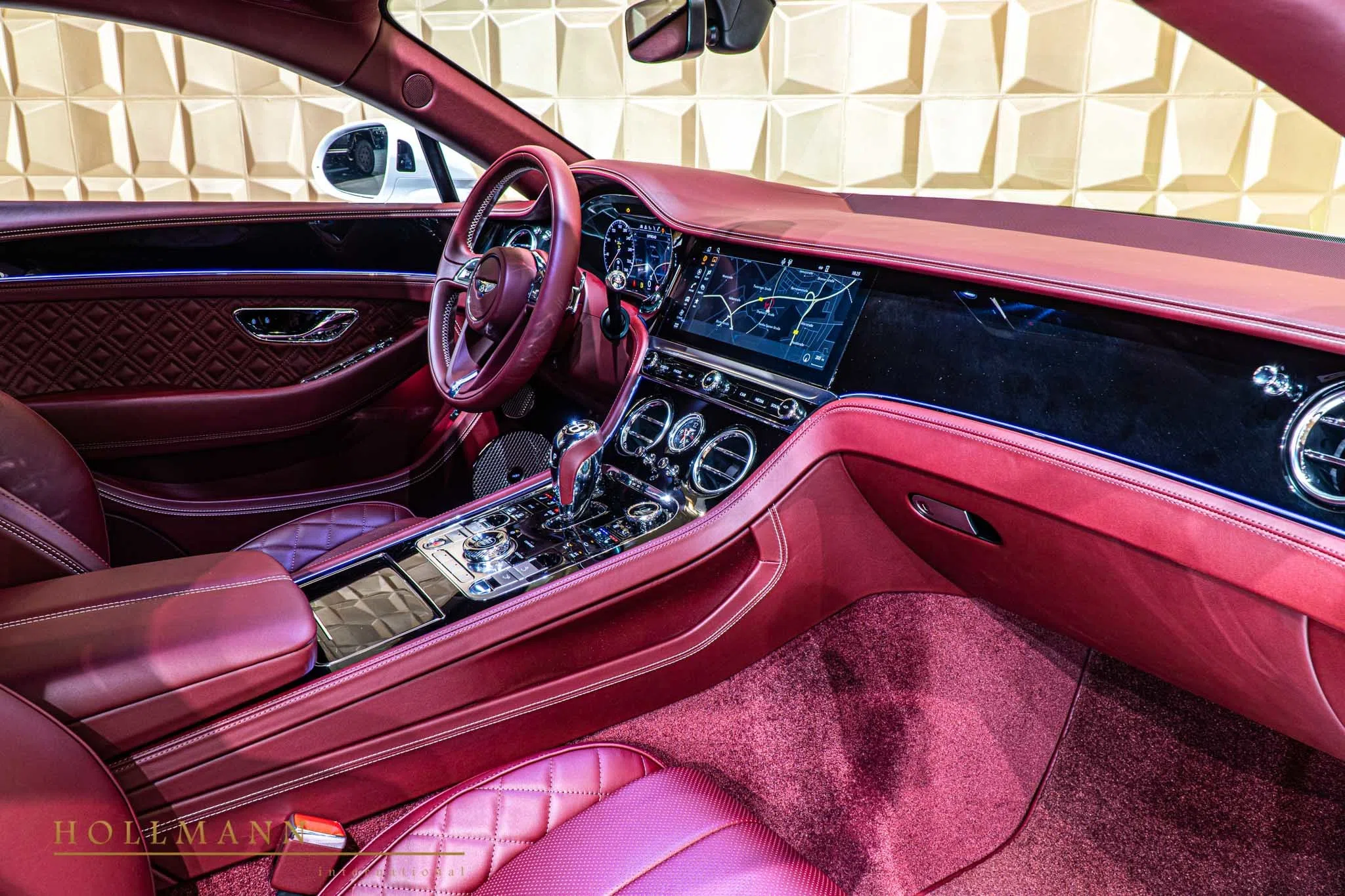 2019 Bentley Continental GT V8 interior, Cricket Ball (Red)