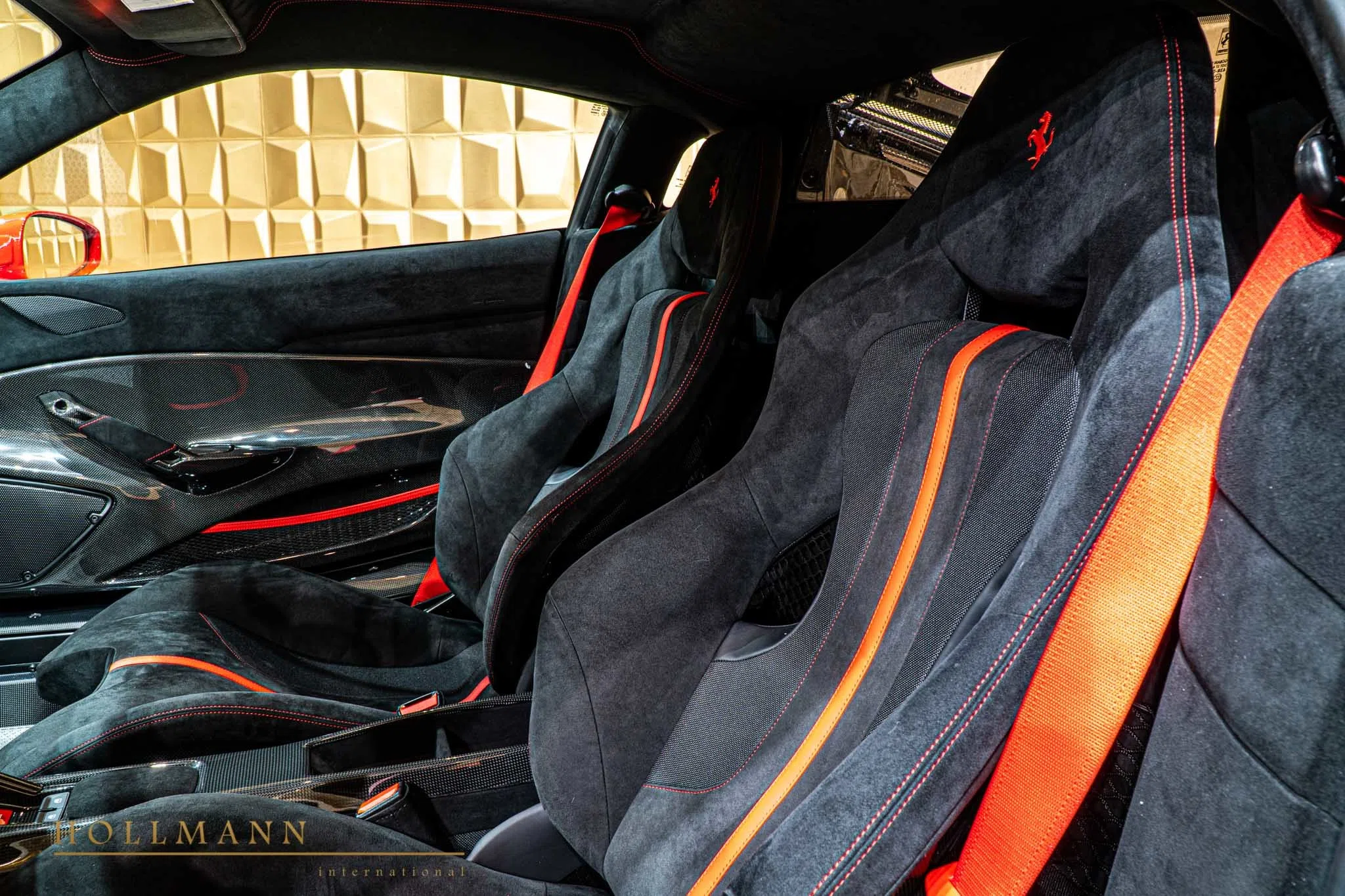 2020 Ferrari 488 Pista interior, seats, Alcantara Nero