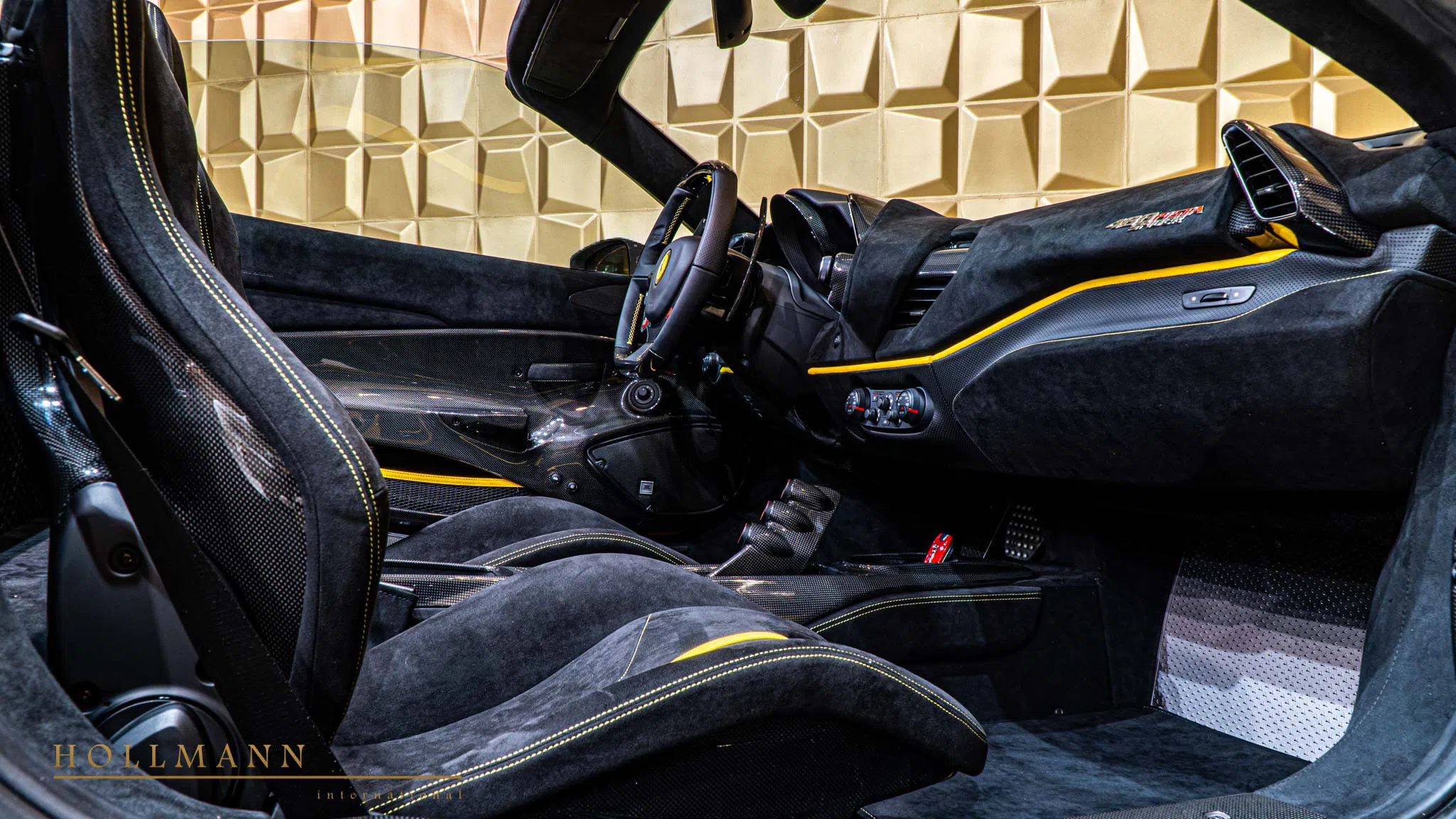 2020 Ferrari 488 Pista Spider interior, Alcantara Nero