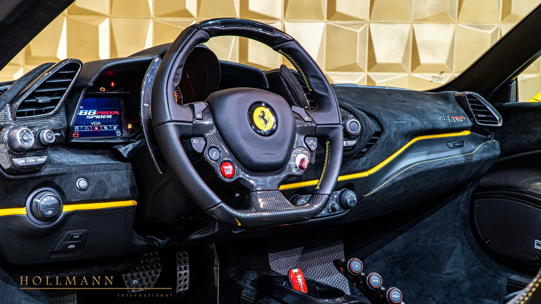 2020 Ferrari 488 Pista Spider interior, Alcantara Nero