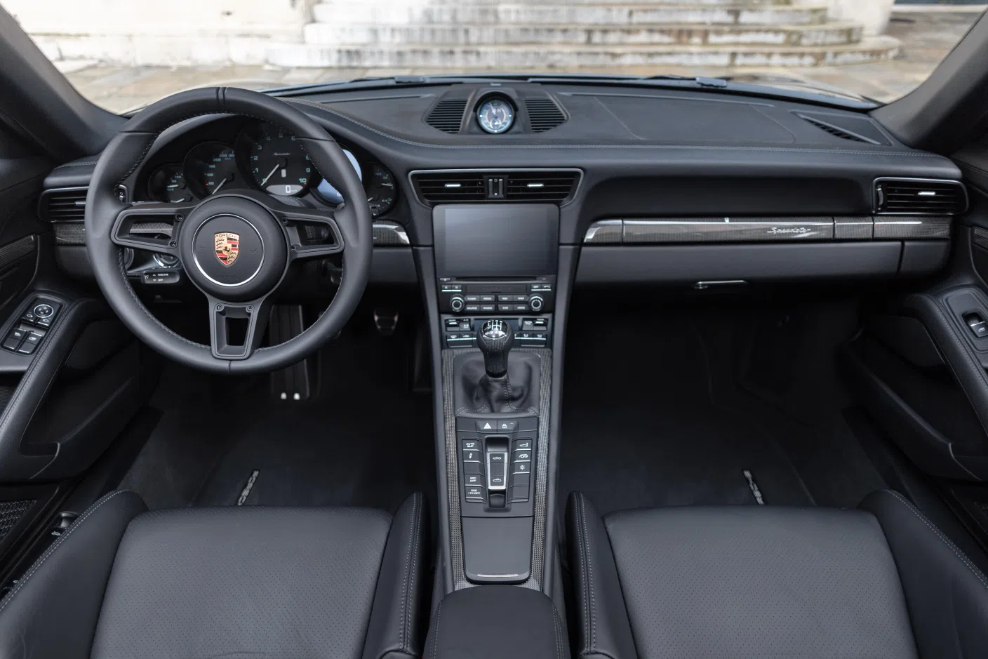 2019 Porsche 991 II Speedster interior, dashboard, Black