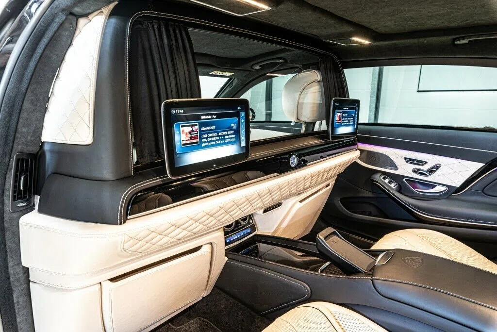 2020 Mercedes-Maybach S 560 Armored B6 interior, seats, Leder Exklusiv Nappa Porzellan/Schwarz